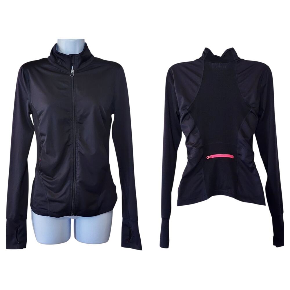 SO Womens Performance Jacket Size M Black Pink Full Zip Lightweight Mock Neck